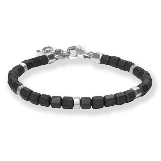 Bracciale Borsari gioielli Uomo Tibet in Argento Ematite BR-TIBET45 - BR-TIBET45